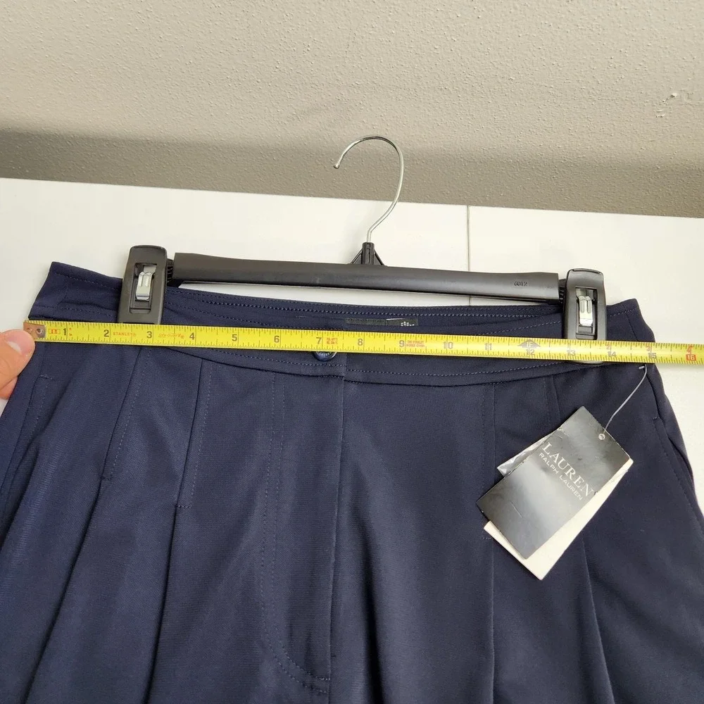 Ralph Lauren Stretch Jersey Wide Leg Navy Button Dress Pants Womens Size 6 NWT - Picture 9 of 11